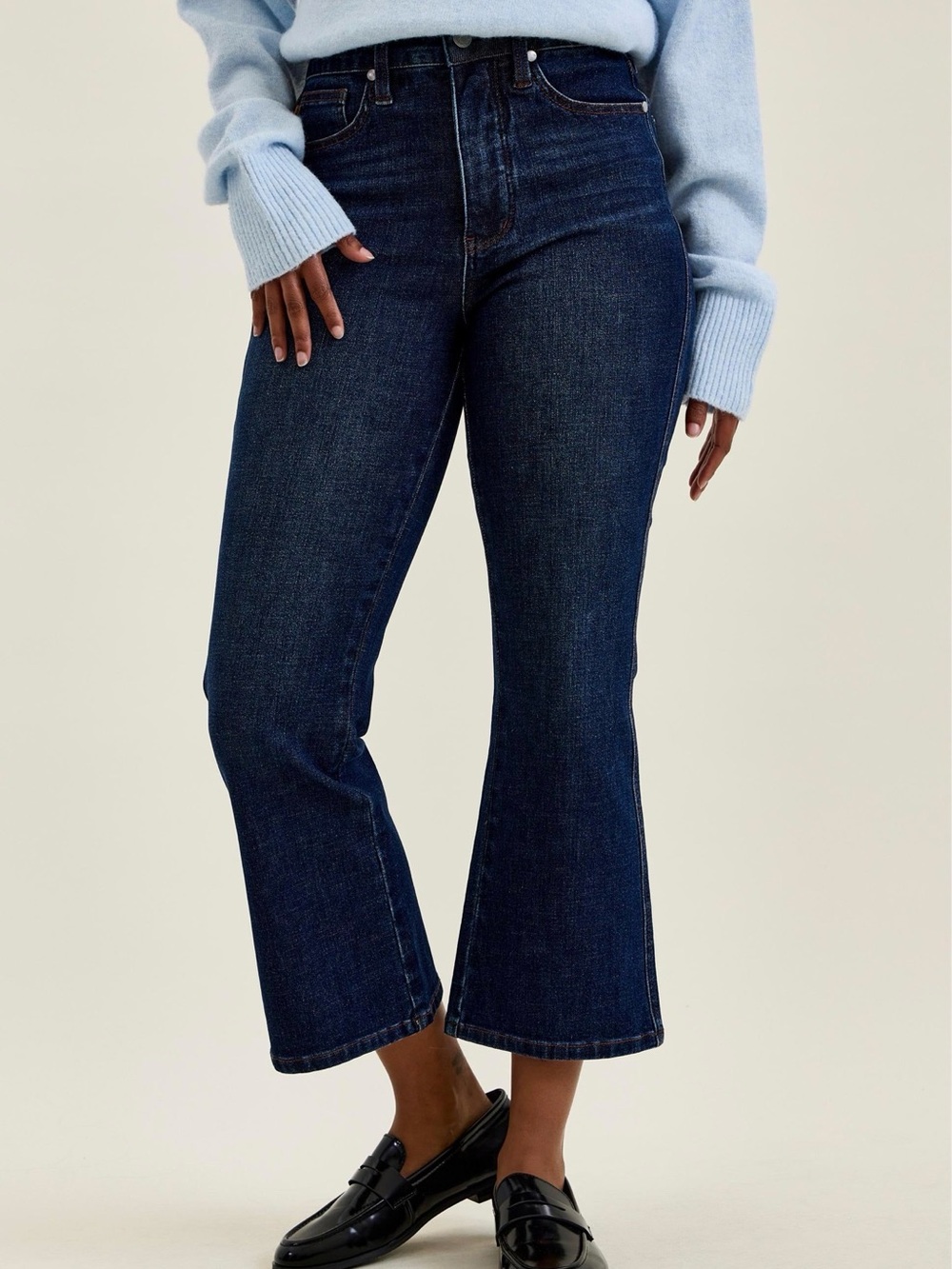 Judy Blue Dark Rustic Indigo High-Rise Tummy Control Kick Flare Jeans